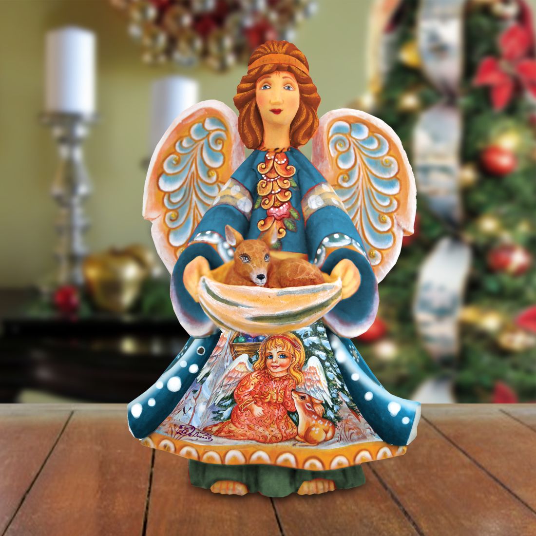 Guardian Angel Christmas Figurine by G. DeBrekht Nativity Holiday Décor - 552521