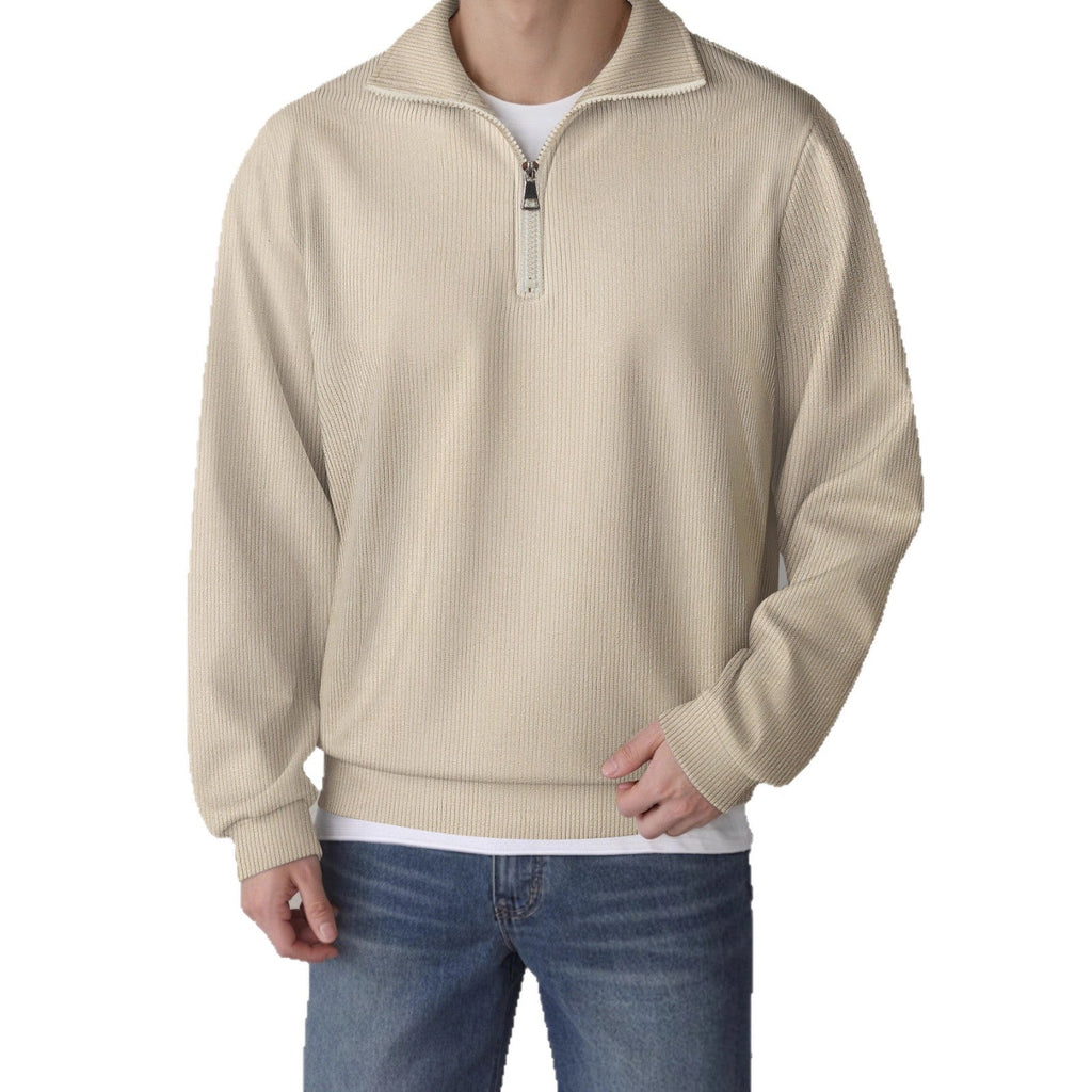 Mens Loose-fit Zip-up Long-sleeve Jacket