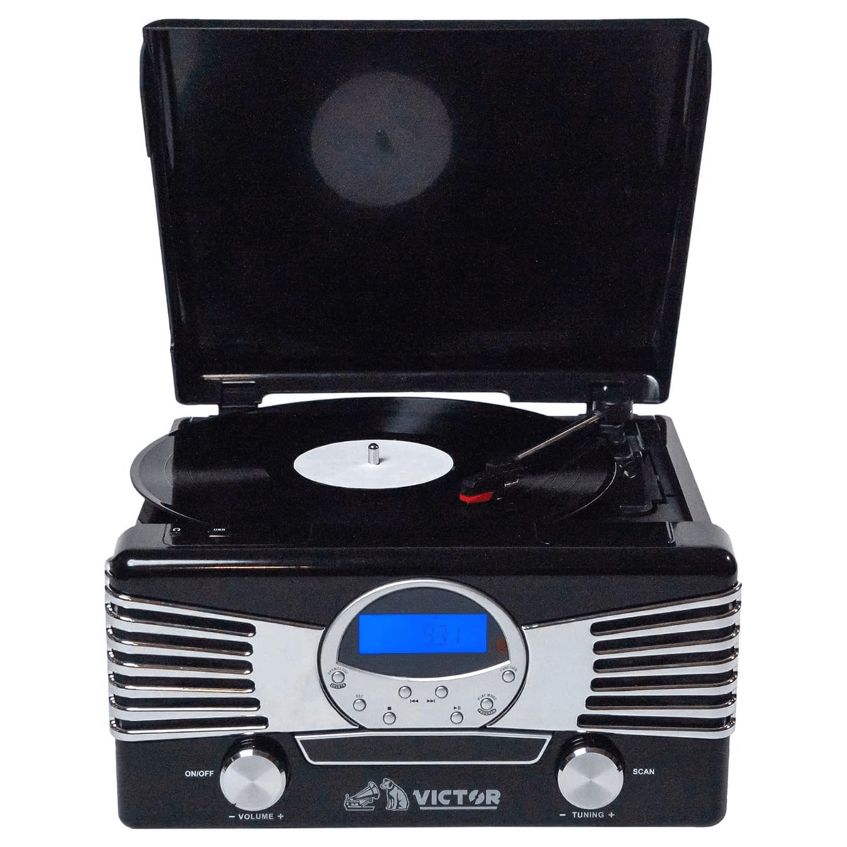 Victor Diner 7-in-1 Turntable Music Center Black - Refurbished