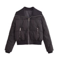 Street-style Ribbed Cotton-padded Jacket