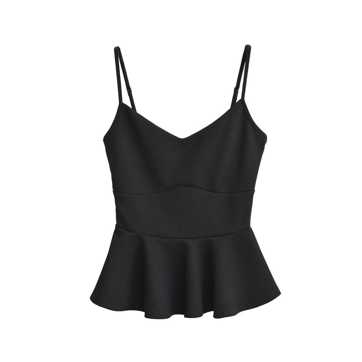 Cropped Ruffled-waistline Slim-fit Camisole Top