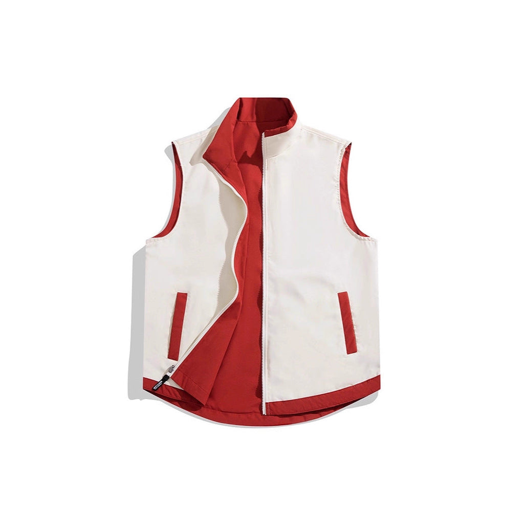 Color-block Reversible Vest Jacket
