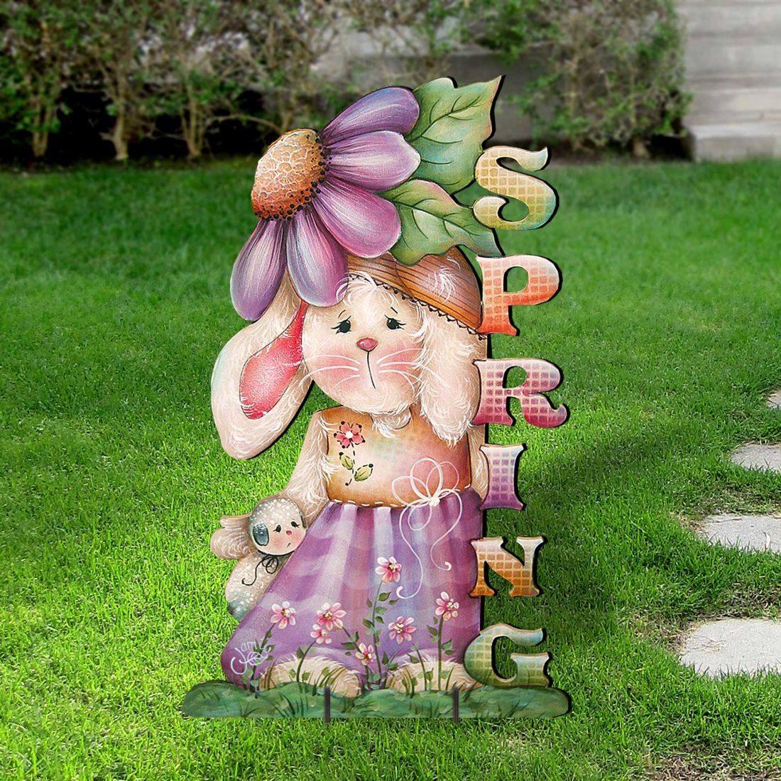 Bunny Easter Outdoor Scene  by Jamie Mills-Price - Easter Spring Decor - 8457604F