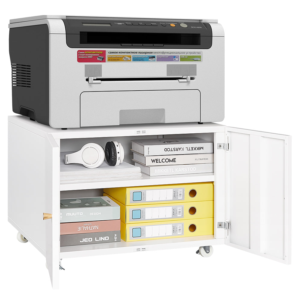 Office furniture Copier Cabinet white mobile pedestal file Printer Stand