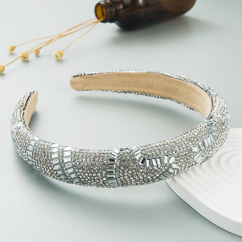 Hair Hoop Fashion New Design Shiny Gypsophila Thin Sponge Headband Korean High-End High-Skull Top Hair Accessories