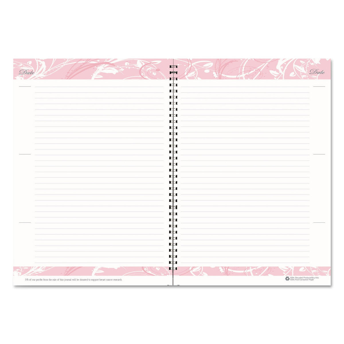 House of Doolittle Breast Cancer Awareness Recycled Ruled Monthly Planner/Journal, 10 x 7, Pink Cover, 12-Month (Jan to Dec): 2023