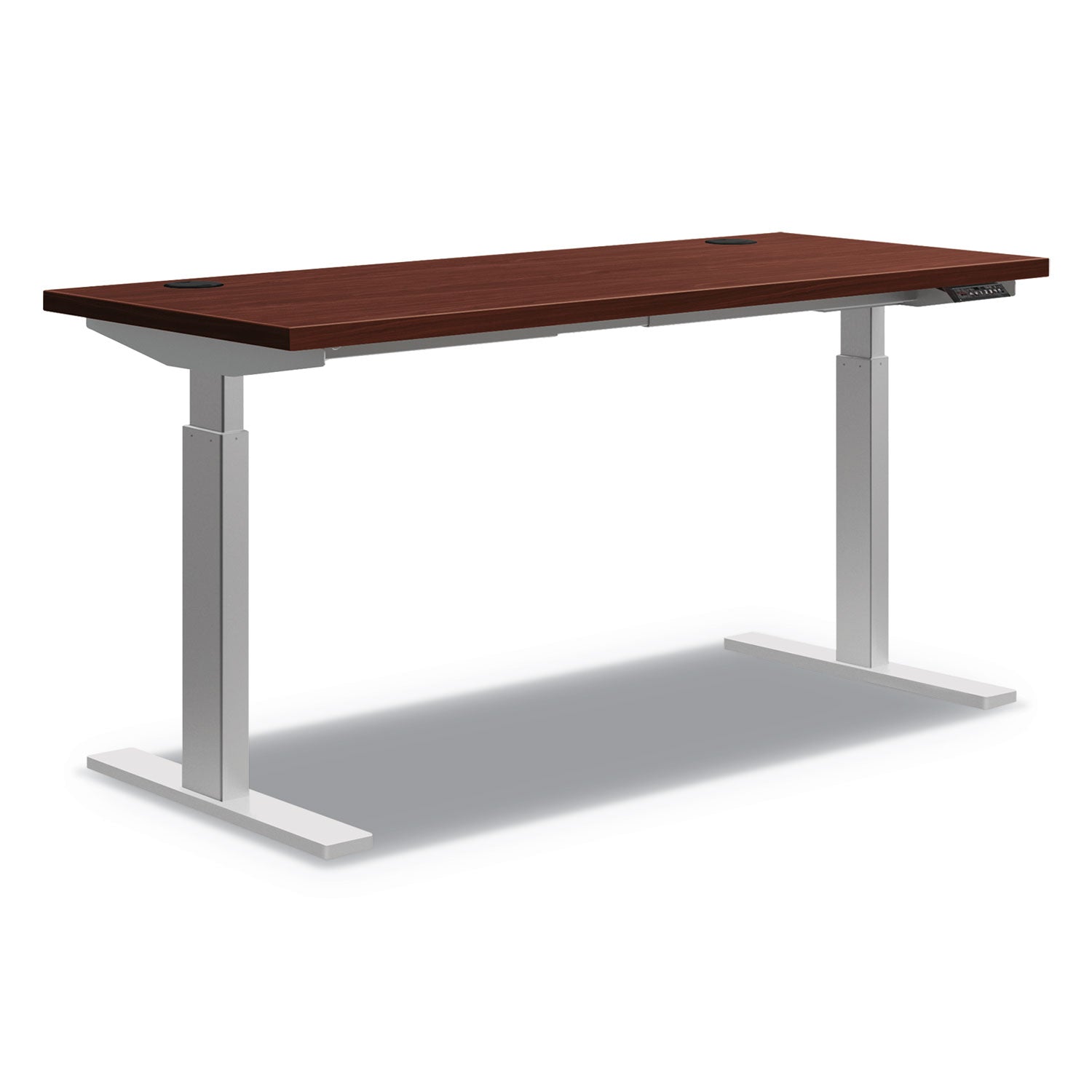 HON Coordinate Height-Adjustable Base, 72w x 24d x 25.5 to 45.25h, Nickel