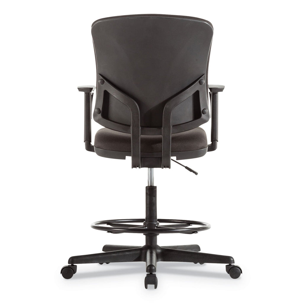 Alera Everyday Task Stool, Fabric Seat/Back, Supports Up to 275 lb, 20.9" to 29.6" Seat Height, Black