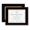 DAX Hardwood Document/Certificate Frame w/Mat, 11 x 14, 8.5 x 11, Black