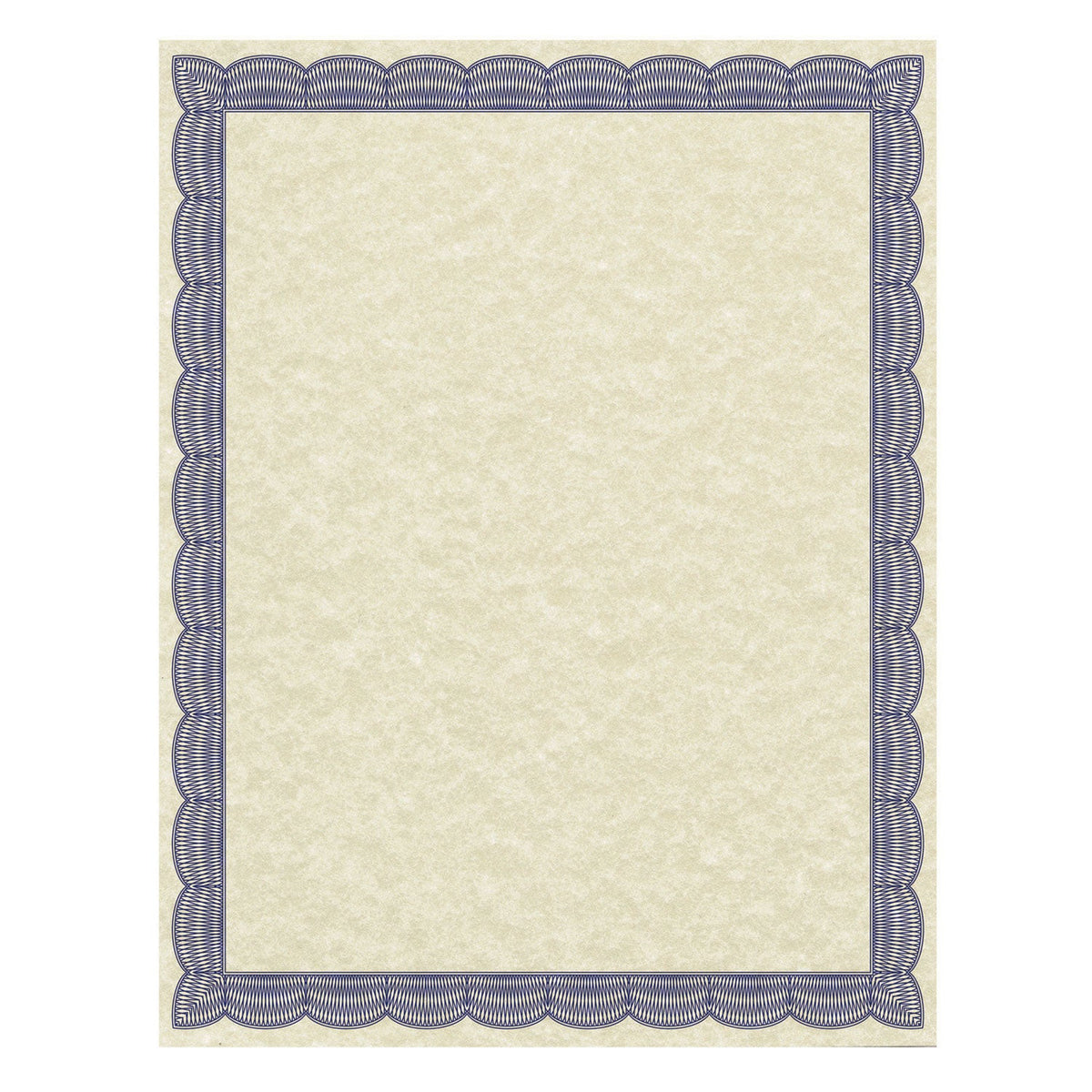 Southworth Parchment Certificates, Traditional, 8.5 x 11, Ivory with Blue Border, 50/Pack