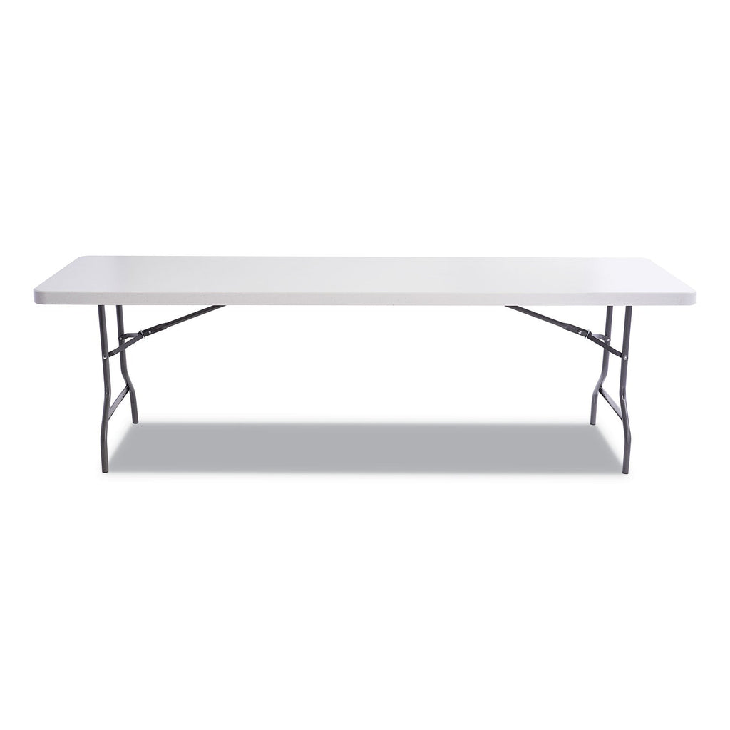 Alera Resin Rectangular Folding Table, Square Edge, 96w x 30d x 29h, Platinum