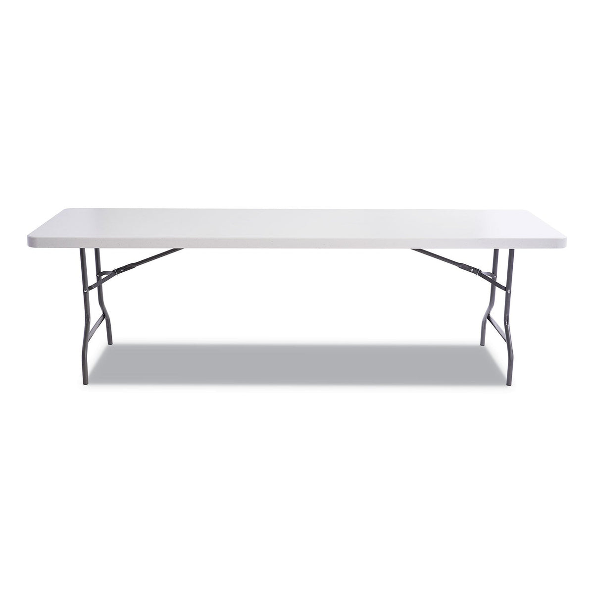 Alera Resin Rectangular Folding Table, Square Edge, 96w x 30d x 29h, Platinum