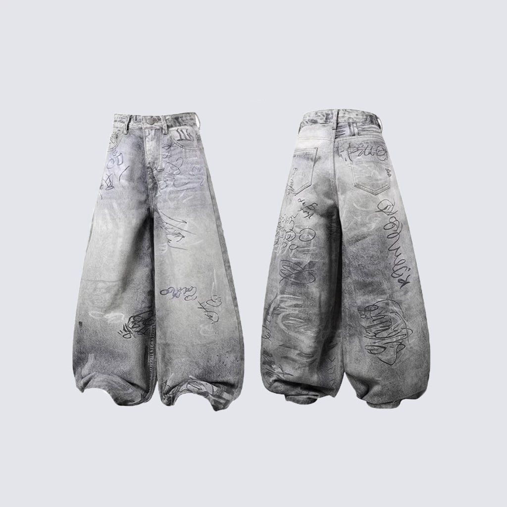 Mens And Womens Casual Loose-fit Straight-leg Denim Jeans