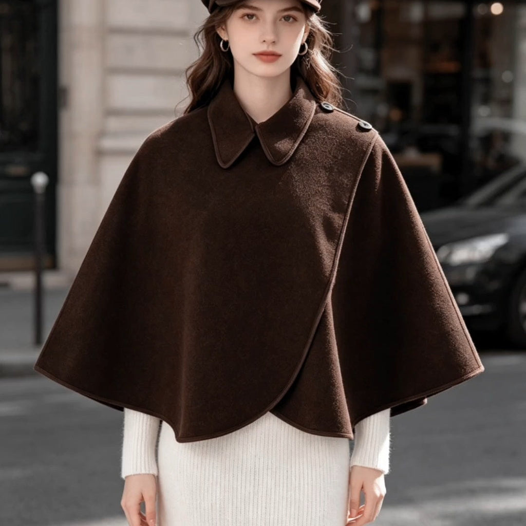 Versatile Loose-Fit Womens Knitted Cape