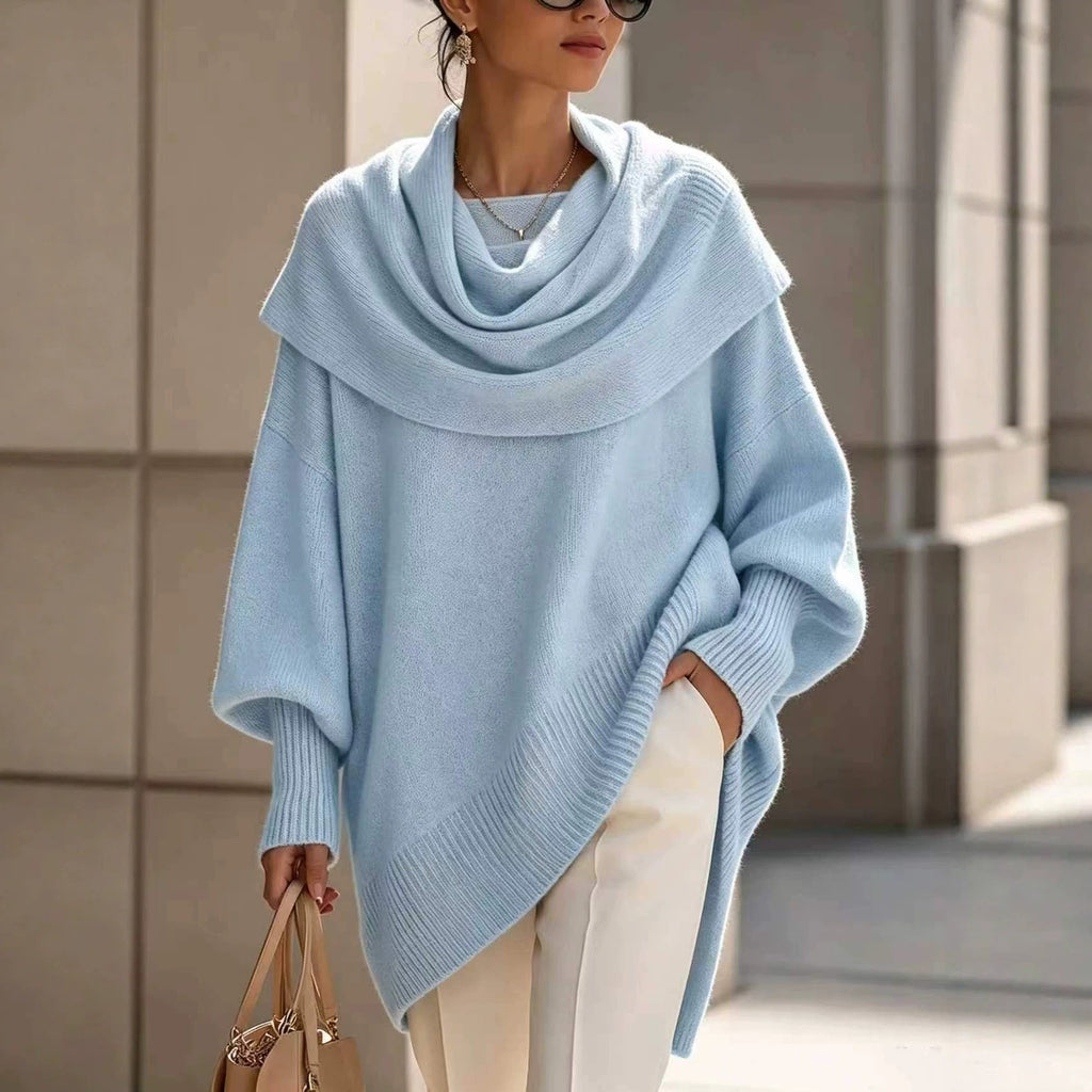 Loose Batwing-sleeve Asymmetrical Pullover Top