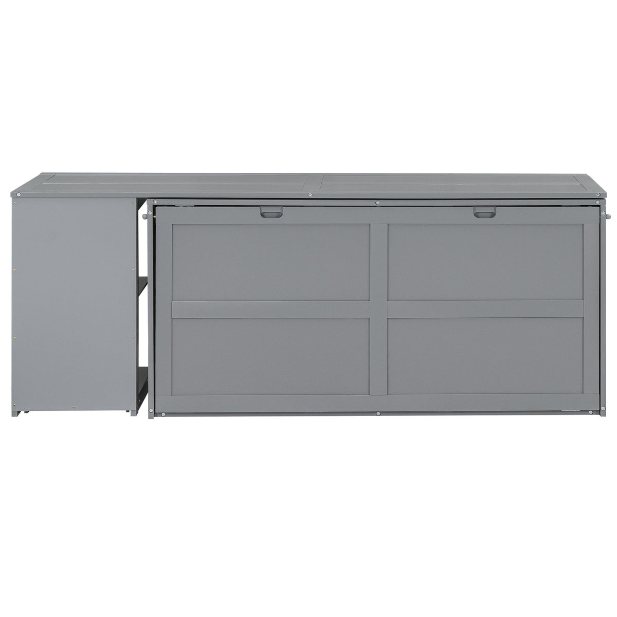 Queen Size Murphy Bed with Rotable Desk  Gray
