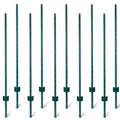 Fence post 3-foot-10 pack, heavy-duty metal fence post with U-shaped groove