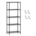 5-Tier Metal Storage Shelving Unit with V-Shaped Wire Rack and 750 LBS Capacity-Black