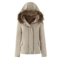 Thickened Coat With A Hood And Fur Collar Cotton-padded Jacket