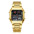 Dual Display Multifunctional Waterproof Alarm Clock Luminous Sports Chronographe Watch