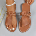 Women's Solid Color Woven Simple Daily Beach Slippers