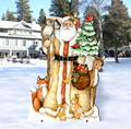 Grizzly Bear Santa Holiday Outdoor Scene by G. DeBrekht - Christmas Decor - 8151128F