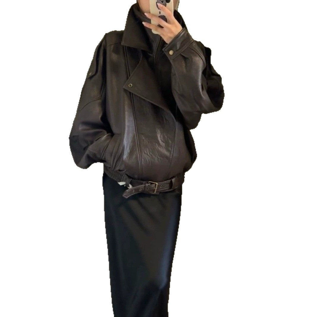 Vintage Industrial Leather Jacket With A High-end Feel