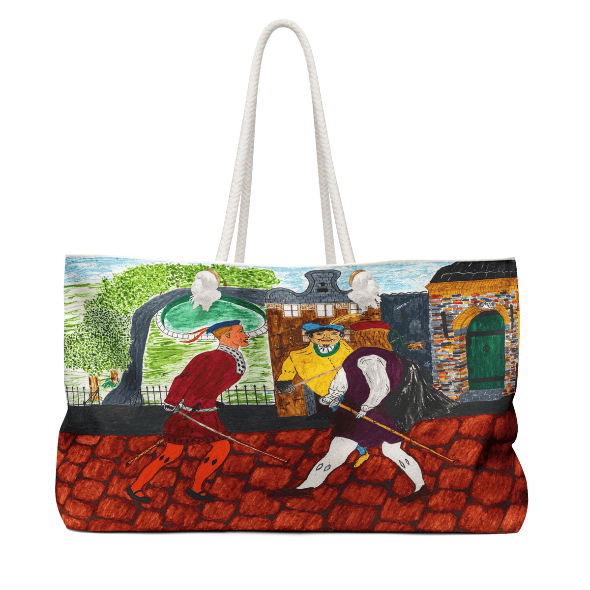 PimsArt Classic Sword Fight Scene Weekender Bag From Original Painting