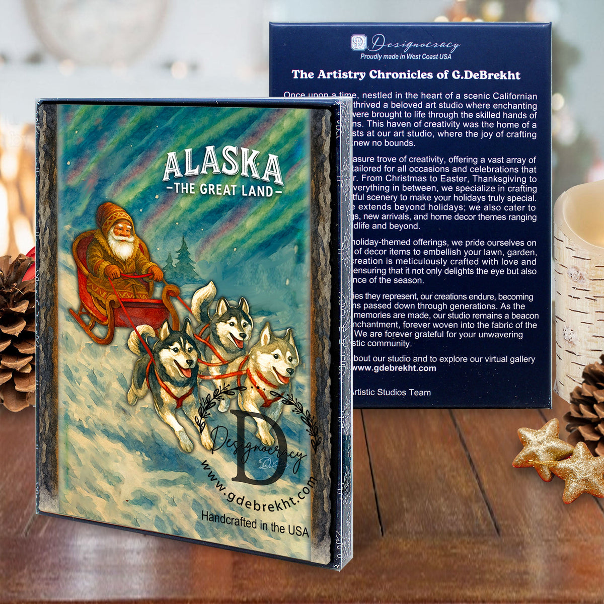 Northern Lights Sleigh Ride Greeting Card by G. Debrekht - 97125GC