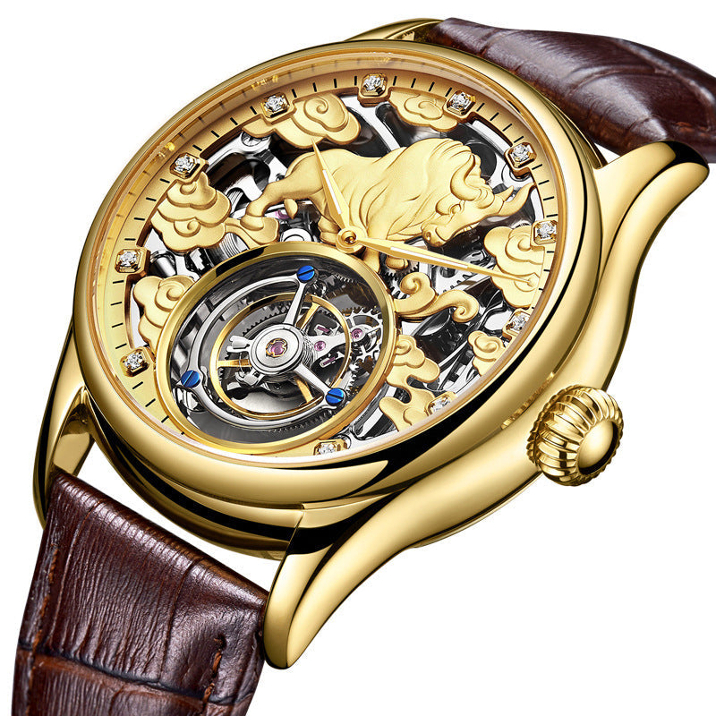Double-sided Gemstone Glass Mechanical Watch