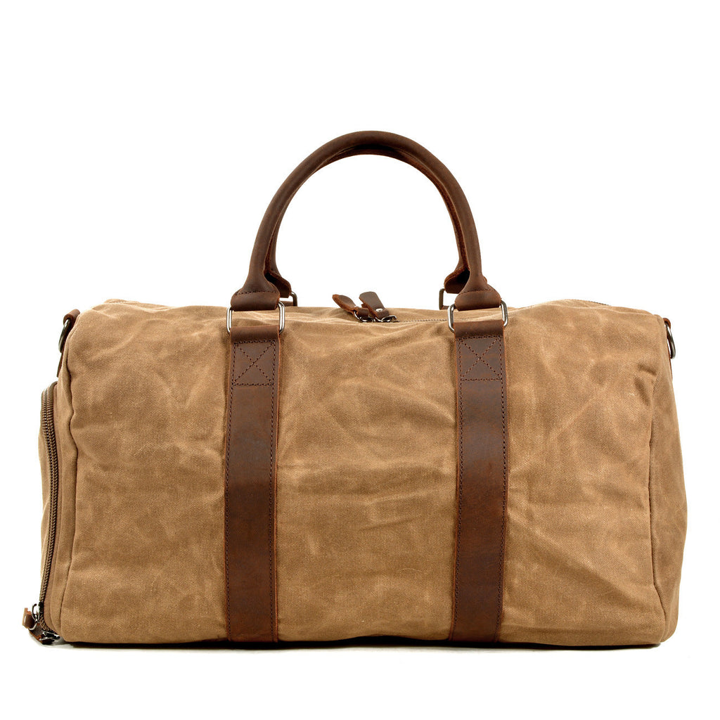 Men's One-shoulder Portable Training Dry Wet Separation Swimming Large Capacity Canvas Luggage Travel Bag