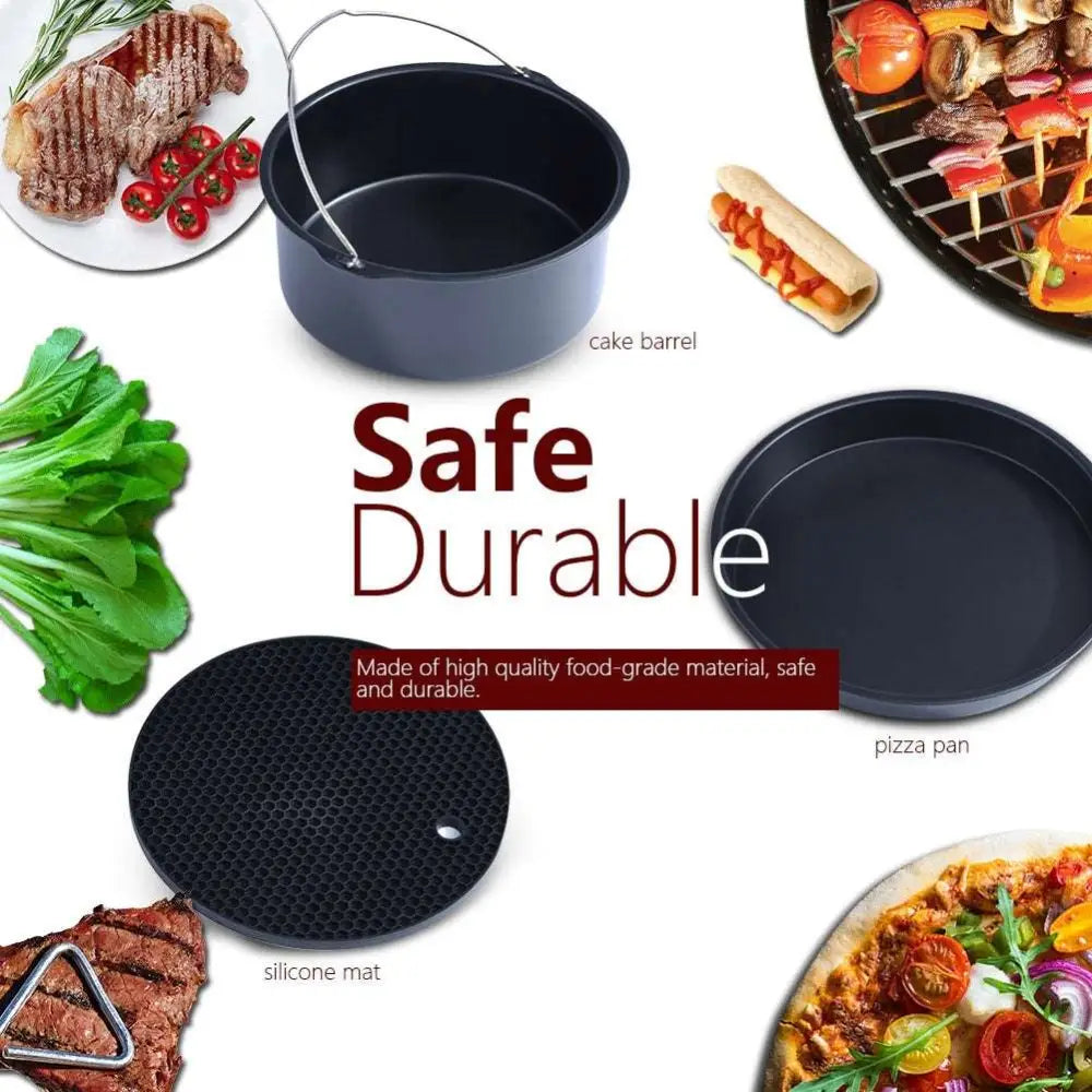 6 in 1 Air Fryer Baking Pan with Metal Holder