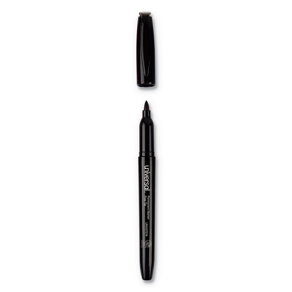 Universal Pen-Style Permanent Marker Value Pack, Fine Bullet Tip, Black, 60/Pack
