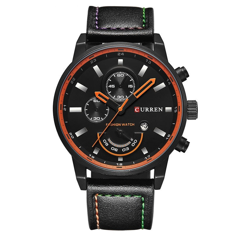 Cairen Water-Resistant Calendar Leather Business-Casual Quartz Watch