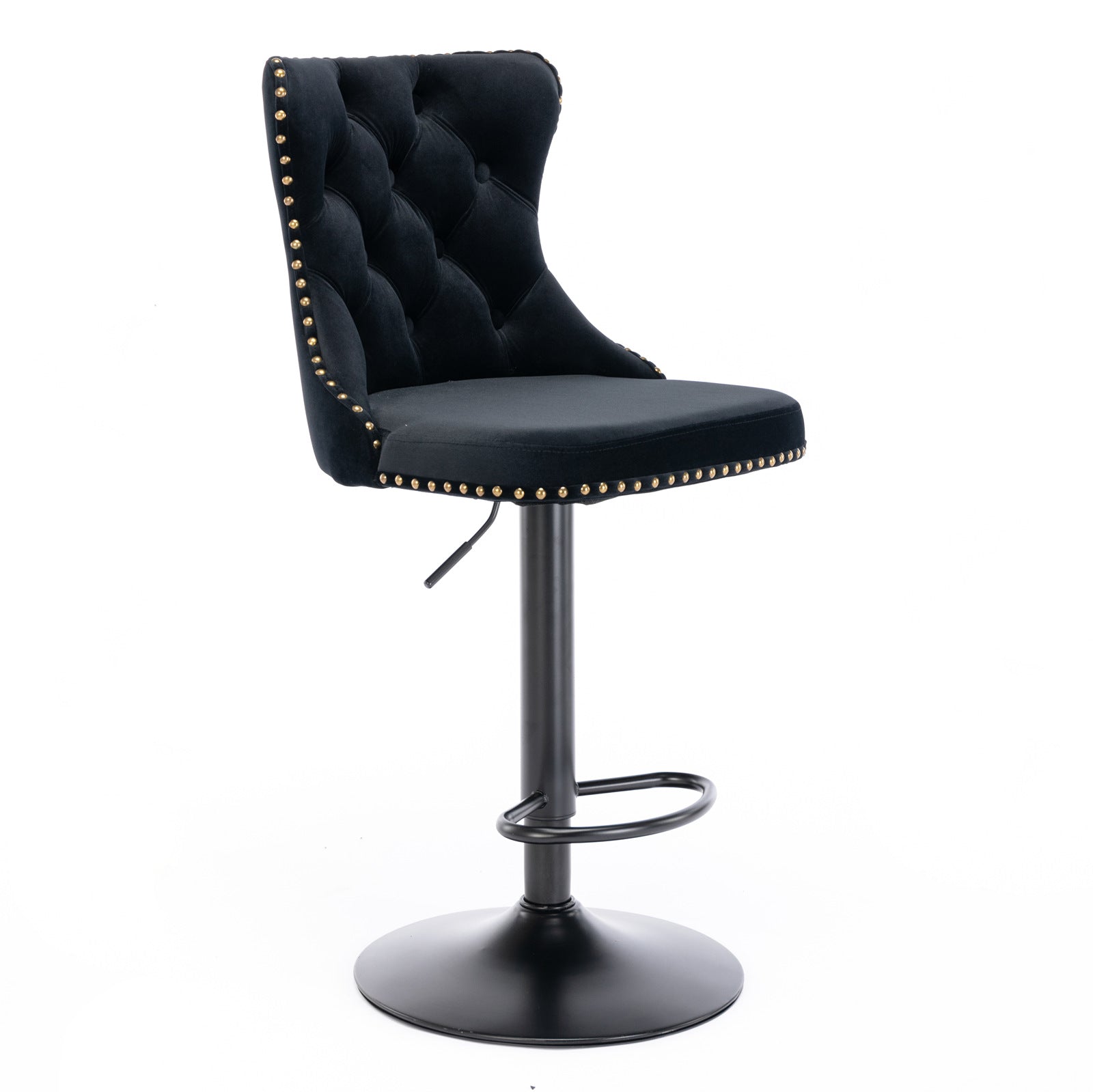 Black,Set of 225-33 Inch,17.7 inch base, Modern Upholstered Bar Stools with Backs Comfortable Tufted for Home Pub and Kitchen
