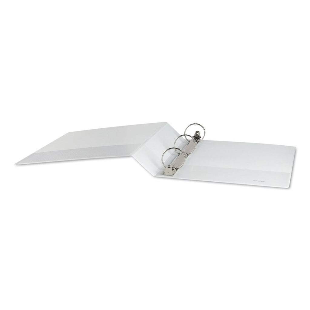 Universal Deluxe Round Ring View Binder, 3 Rings, 2" Capacity, 11 x 8.5, White