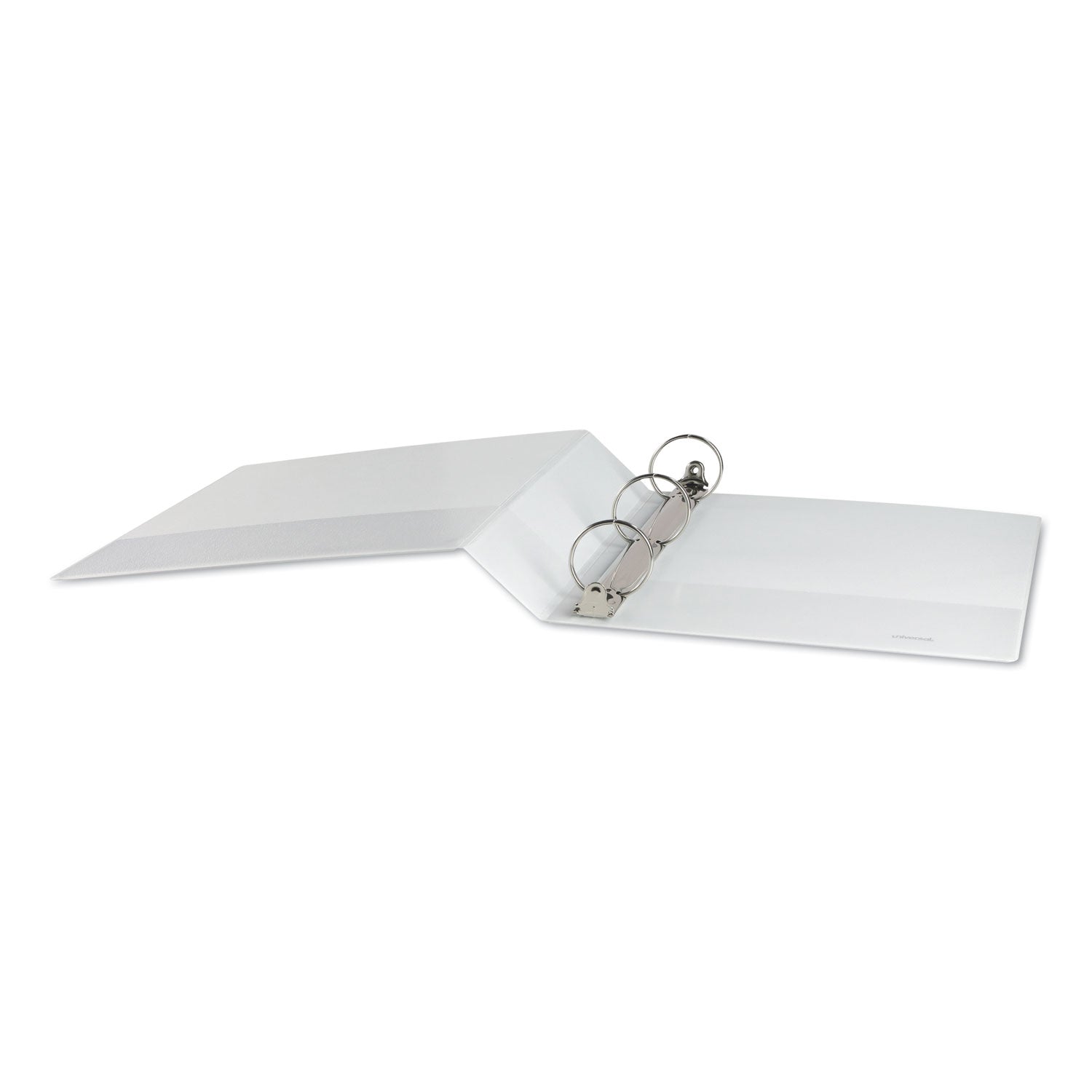 Universal Deluxe Round Ring View Binder, 3 Rings, 2" Capacity, 11 x 8.5, White