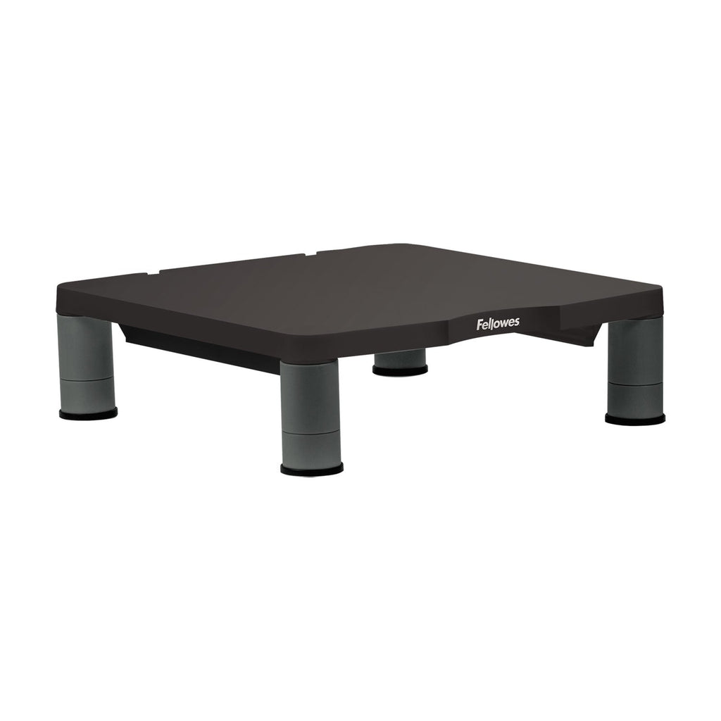 Fellowes Standard Monitor Riser, 13.38" x 13.63" x 2" to 4", Graphite, Supports 60 lbs