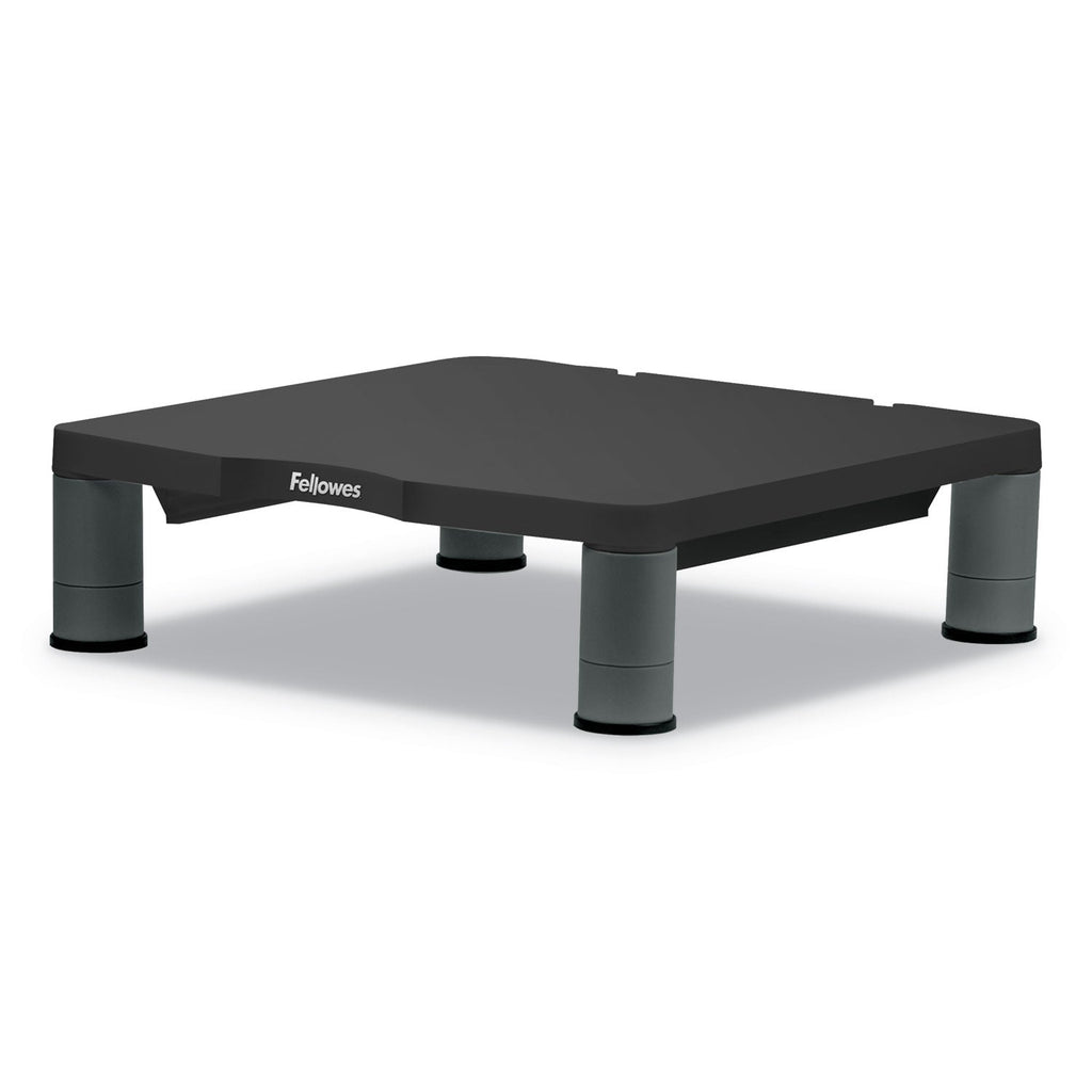 Fellowes Standard Monitor Riser, 13.38" x 13.63" x 2" to 4", Graphite, Supports 60 lbs