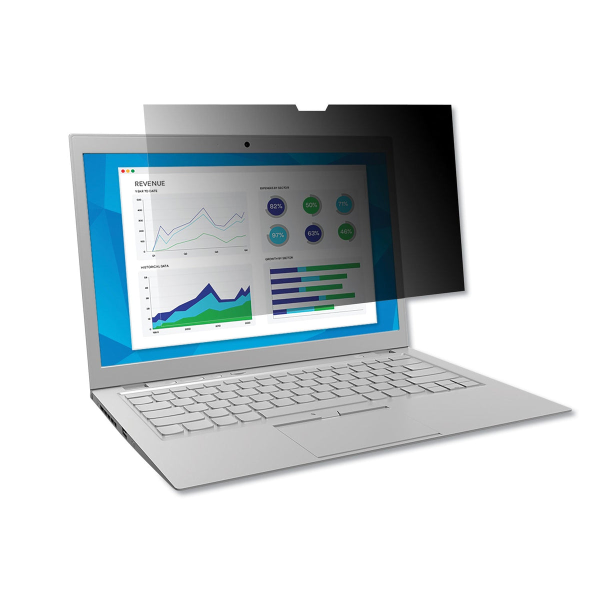 3M Frameless Blackout Privacy Filter for 13.3" Widescreen Laptop, 16:9 Aspect Ratio