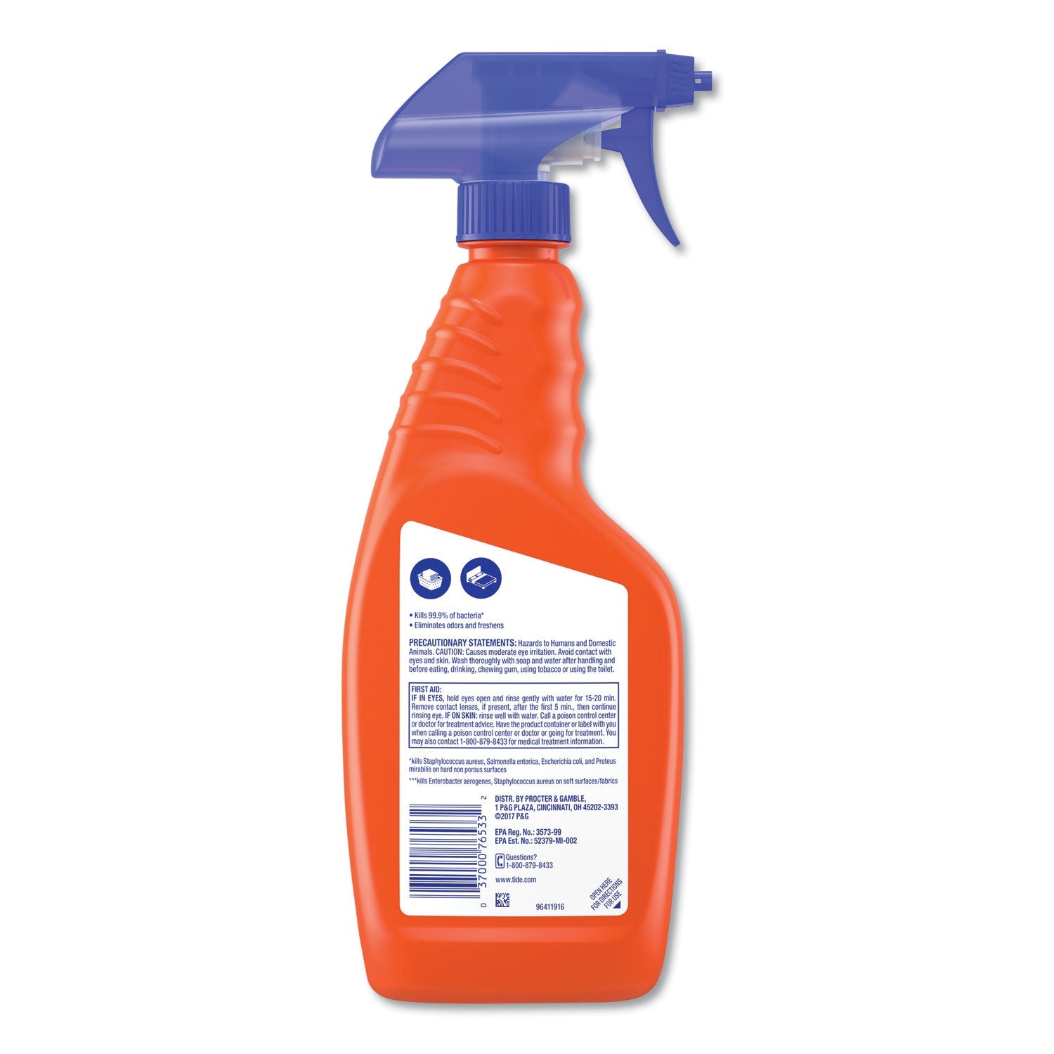 Tide Antibacterial Fabric Spray, Light Scent, 22 oz Spray Bottle