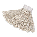 Rubbermaid Super Stitch Cotton Looped End Wet Mop Head, Large, 1" White Headband