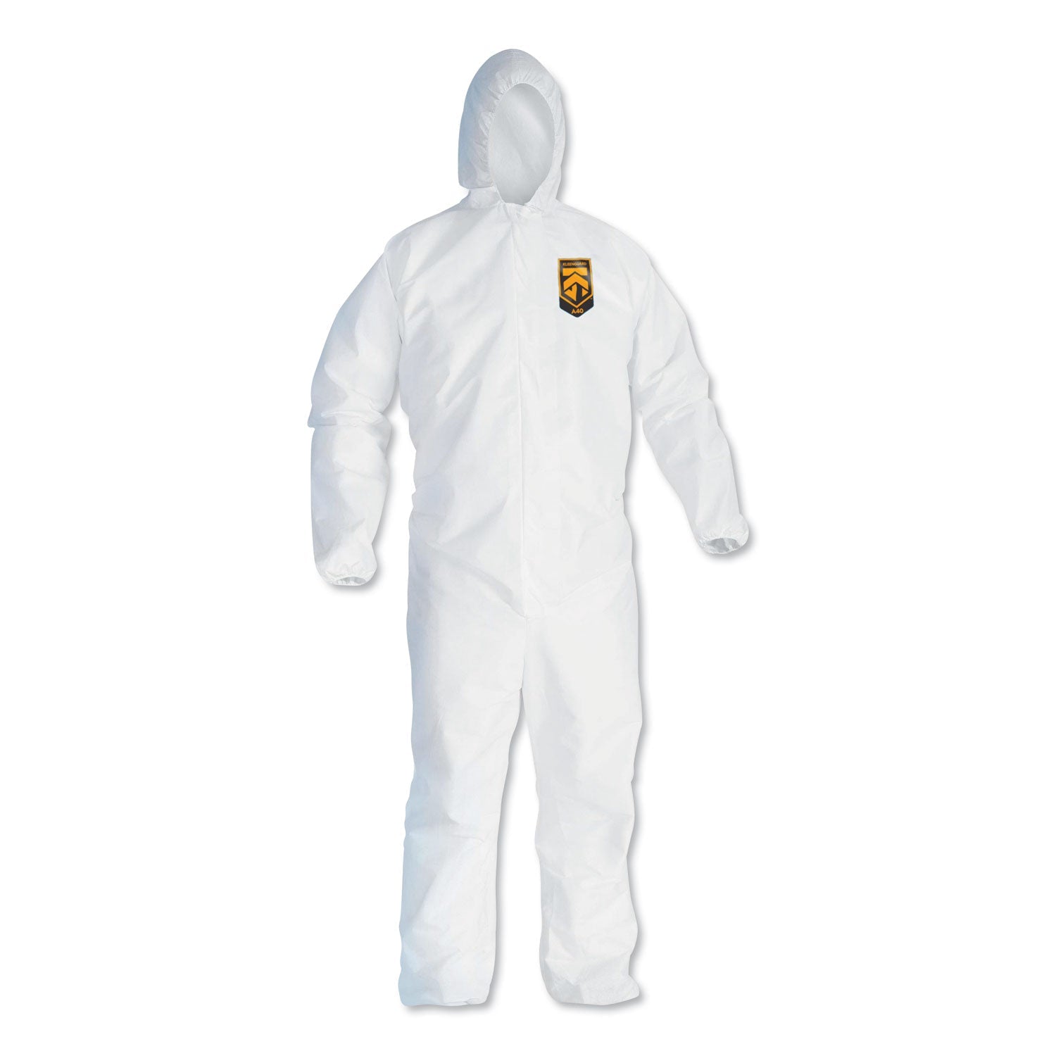 KleenGuard A40 Elastic-Cuff and Ankles Hooded Coveralls, 2X-Large, White, 25/Carton