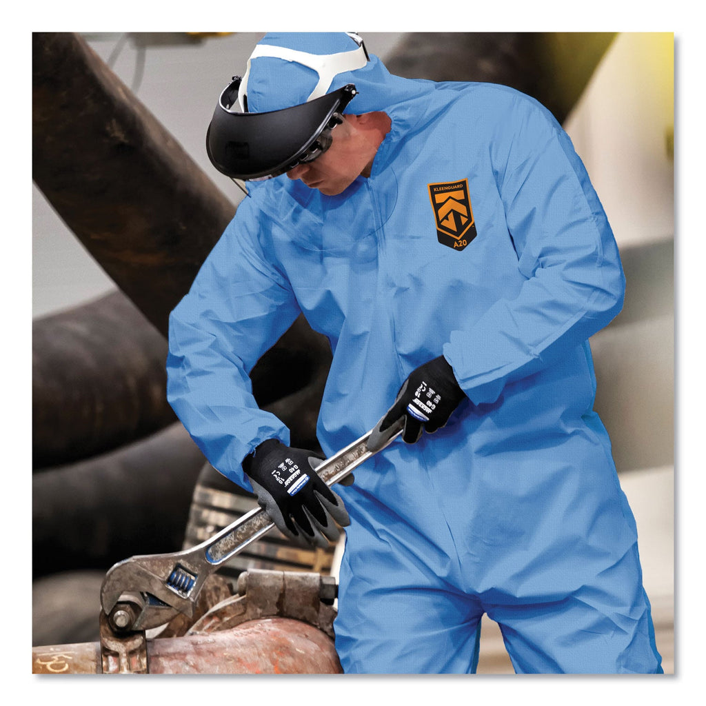 KleenGuard A20 Breathable Particle Protection Coveralls, X-Large, Blue, 24/Carton