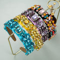 Summer New Fashion Headband Ladies Baroque Retro Headband Set With Colorful Rhinestones Full Diamond Hair Accessories