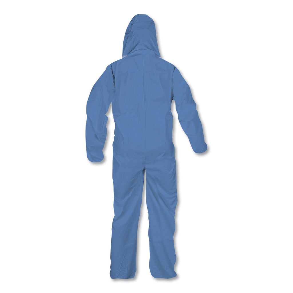 KleenGuard A60 Elastic-Cuff, Ankles and Back Hooded Coveralls, 3X Large, Blue, 20/Carton