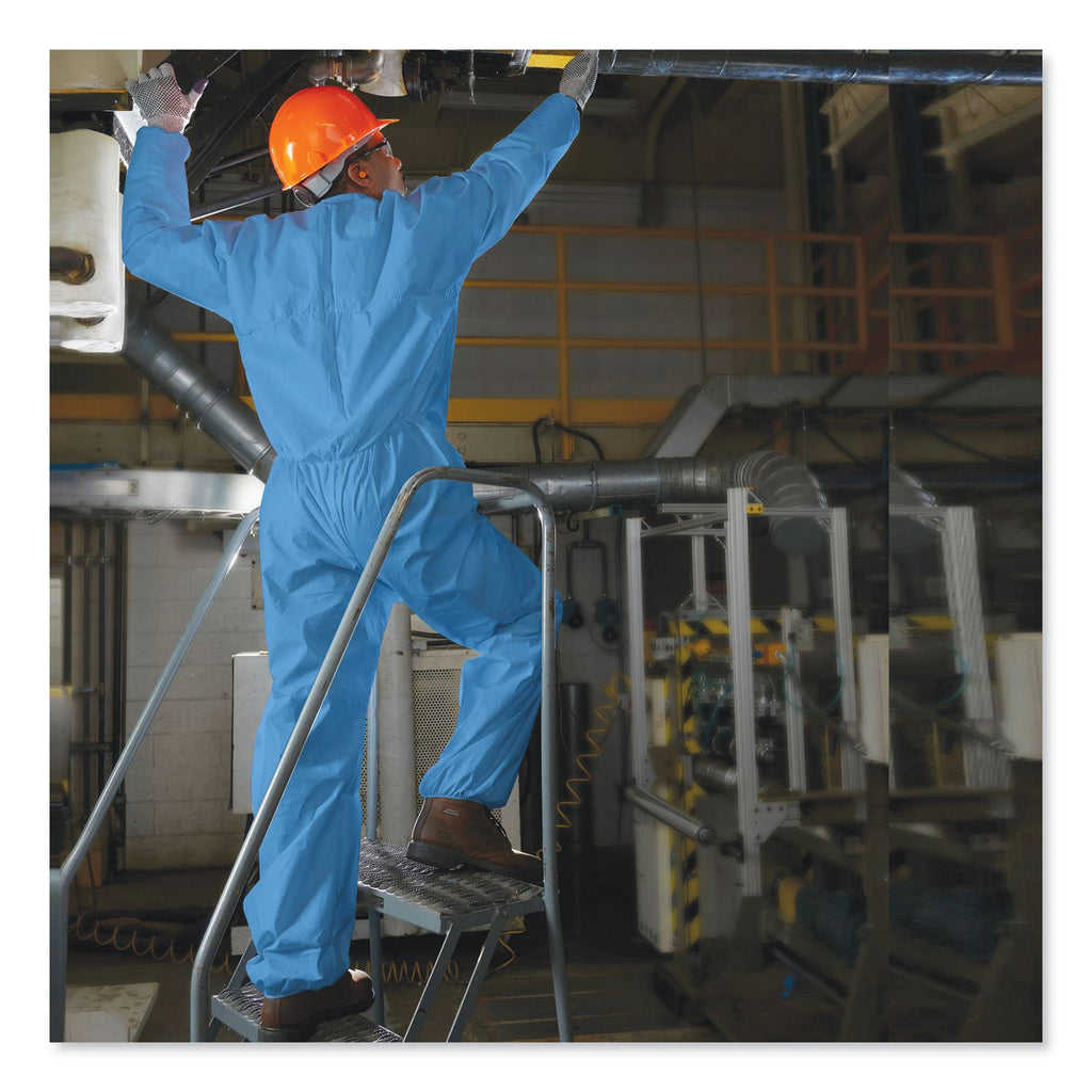KleenGuard A20 Breathable Particle Protection Coveralls, Large, Blue, 24/Carton