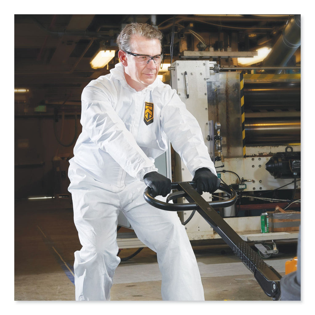KleenGuard A40 Elastic-Cuff and Ankles Hooded Coveralls, 2X-Large, White, 25/Carton