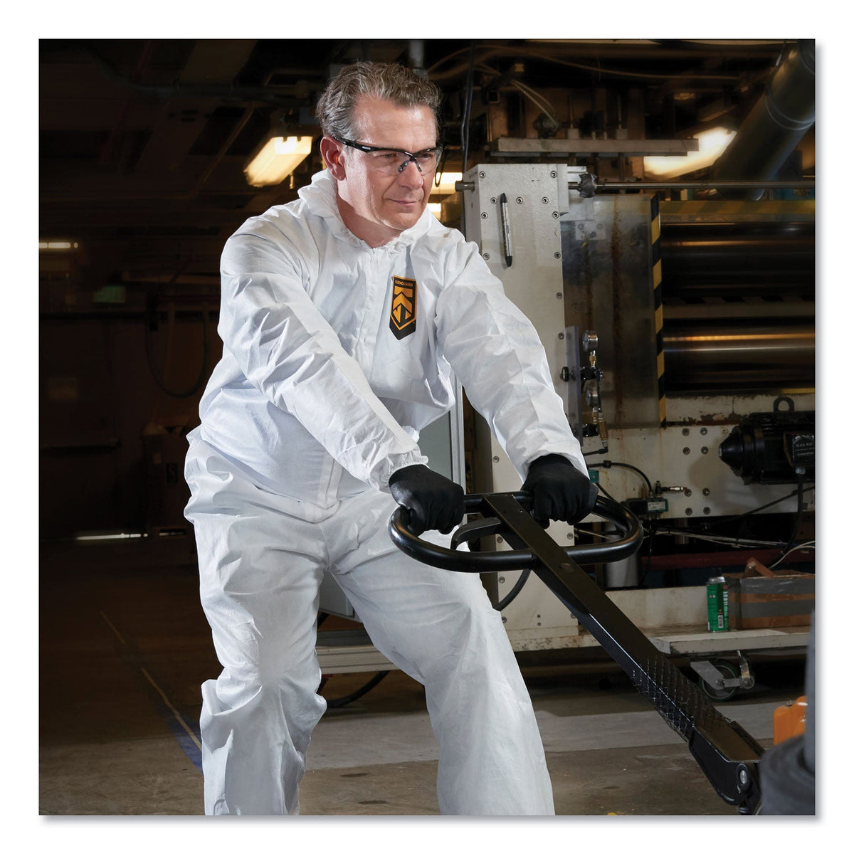 KleenGuard A30 Elastic Back and Cuff Hooded Coveralls, Medium, White, 25/Carton