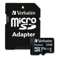 Verbatim 32GB Premium microSDHC Memory Card with Adapter, UHS-I V10 U1 Class 10, Up to 90MB/s Read Speed